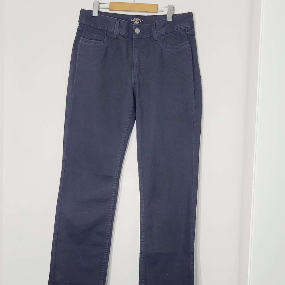 Riders by Lee Classic Black Jeans Cotton Blend Denim Straight Leg Plus Size 16 - Picture 2 of 12